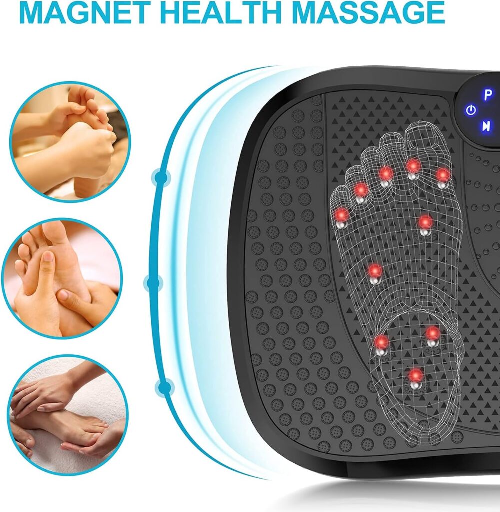 AXV Vibration Plate Fitness Platform Exercise Machine Vibrating Lymphatic Drainage Shaking Full Body Shaker Workout Vibrate Stand Shake Board Sport Gym for Weight Loss Fat Burner for Women Men