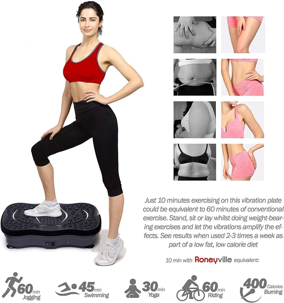 Max Strength - Vibration Plate with Belt Heavey Duty Motion Vibration Platform | Whole Body Viberation Machine for Home, Weight Loss