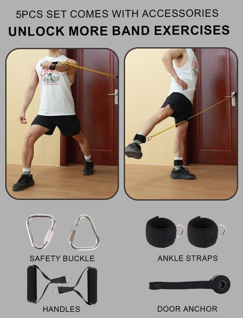 Fitarc Resistance Bands, Pull Up Assistance Bands, Handles, Door anchor, Exercise Bands for Pilates, Training, Physiotherapy, Stretching, Yoga, Home Gymnastics for Men and Women