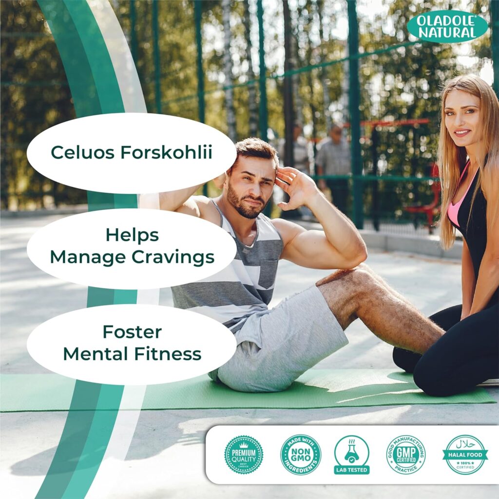 Oladole Natural Forskolin Weight Loss - 500mg (120 Capsules) | Pure Forskolin Extract for Weight Management, Premium Herbal supplement for Digestion Booster, Heart Health | Non-GMO, Gluten-Free