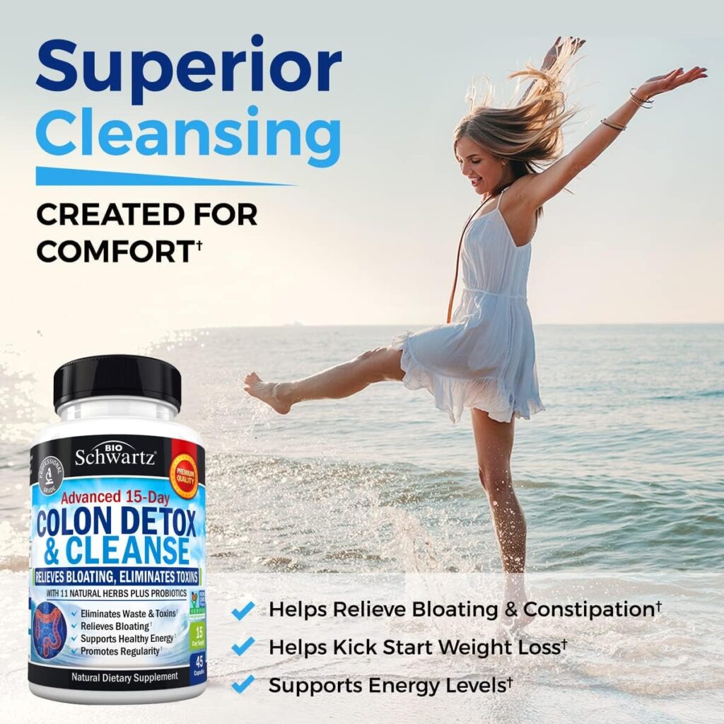 BioSchwartz 15-Day Fast Acting Colon Detox  Cleanser, Extra Strength Formula, 45 Veggie Caps