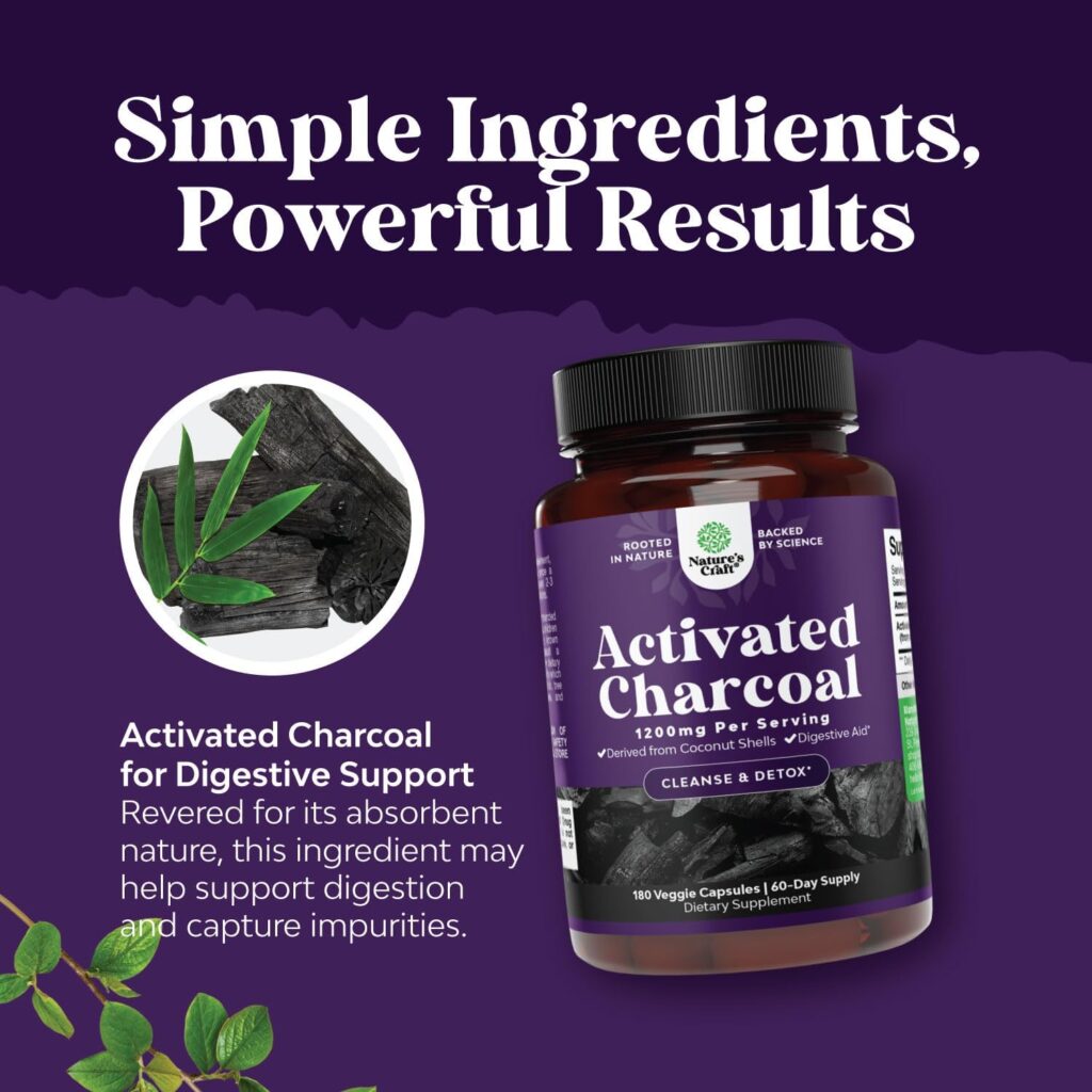 Cleanse and Detox Activated Charcoal Pills - Purifying Detox Pills with 1100mg Coconut Charcoal Powder for Bloating Relief and Body Detox Cleanse - Active Charcoal Tablets for Gut Health - 90 Count