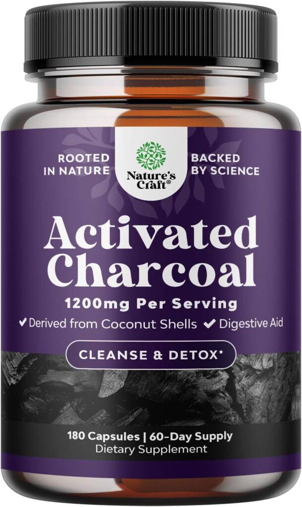 Cleanse and Detox Activated Charcoal Pills - Purifying Detox Pills with 1100mg Coconut Charcoal Powder for Bloating Relief and Body Detox Cleanse - Active Charcoal Tablets for Gut Health - 90 Count