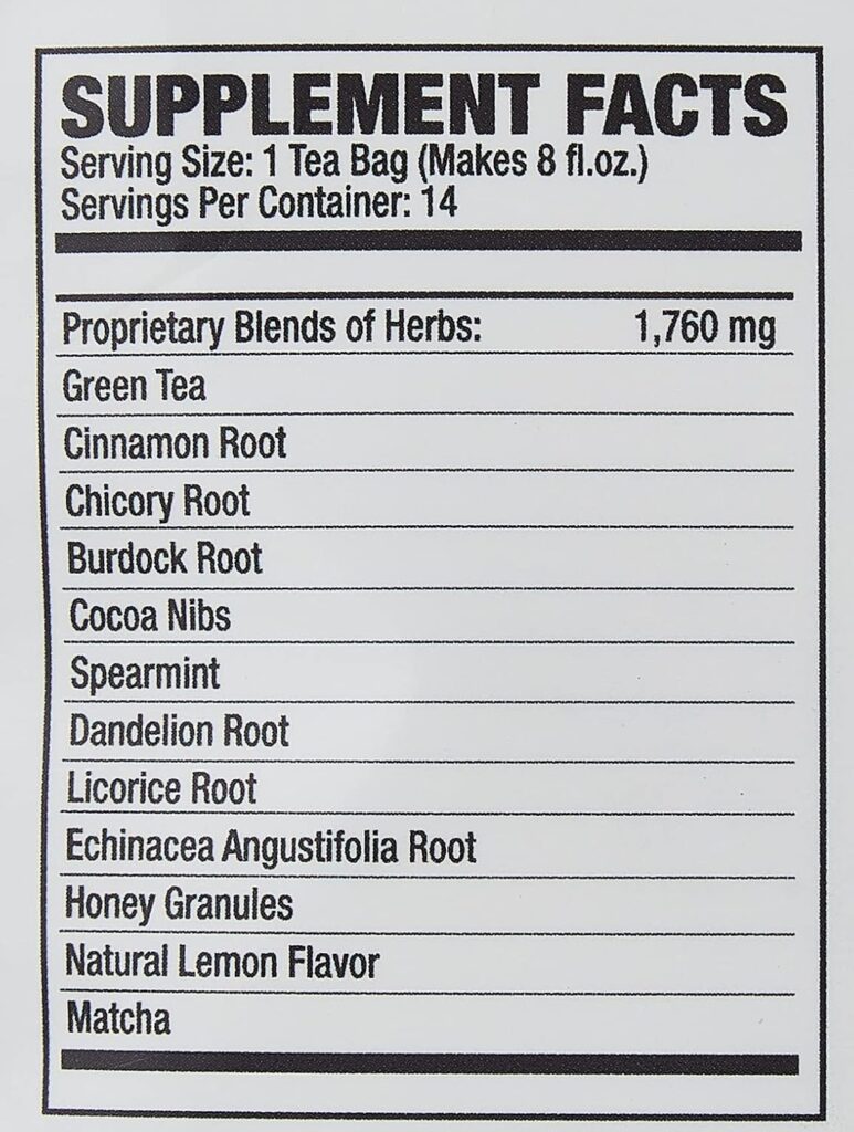 RAPID FIRE Rapidfire Slimtea 14-Day Herbal Teatox, Blend Of 14 Natural Herbs And Botanicals For Weight Loss, Servings