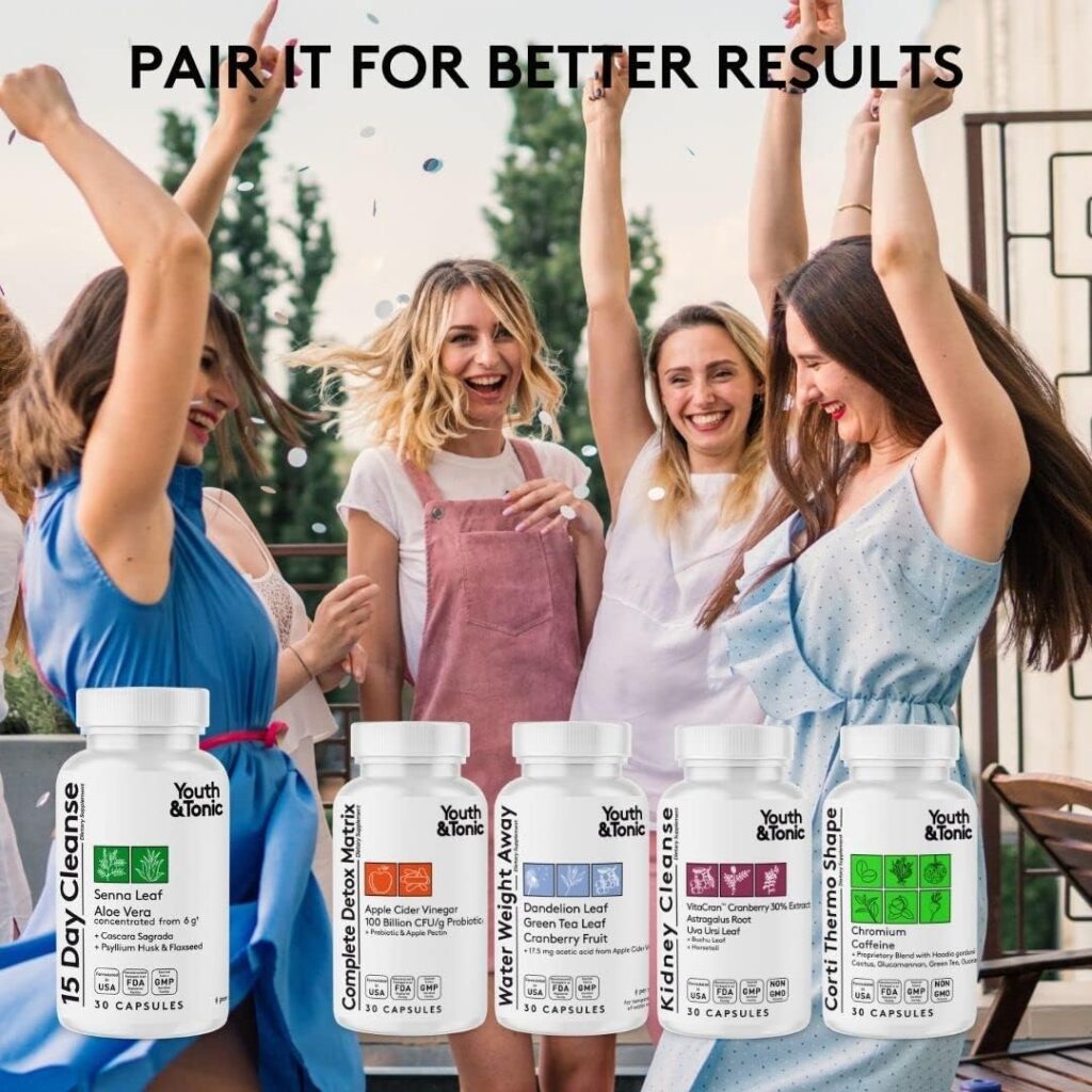 Youth  Tonic 15 Day Colon Cleanser  Detox for Waste Loss to Feel Lighter or Break The Plateau | Natural Cleanse Pills for Belly Bloat for Men  Women | 30 caps