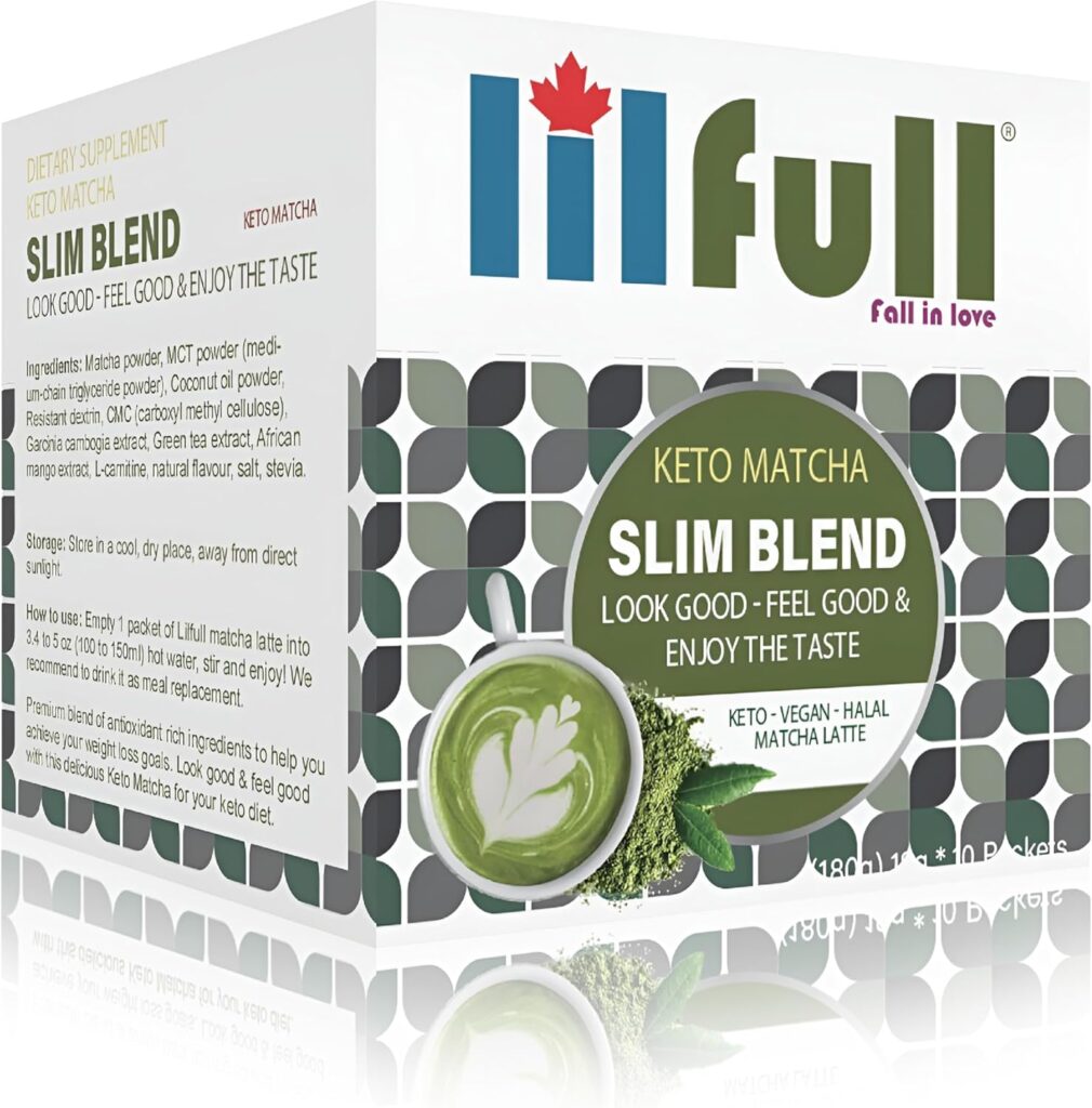 Lilfull Slim Blend Keto slimming Matcha Latte Ketogenic, Meal Replacement High Performance Supports Energy  Metabolism, Weight Loss Premium Matcha Matcha Diet 10 Sachet